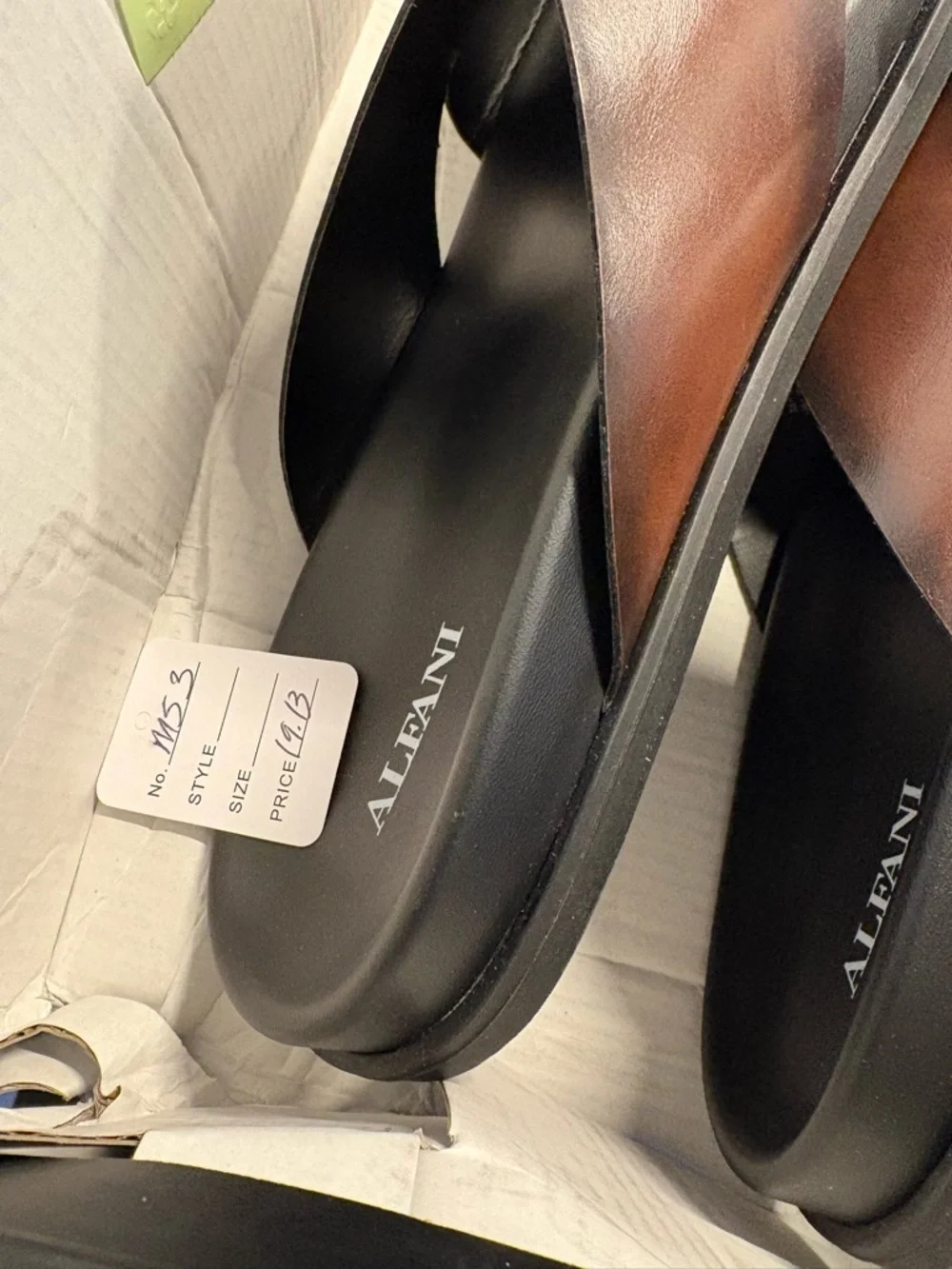 Alfani Whitter Brown Sandals with Metallic Straps
